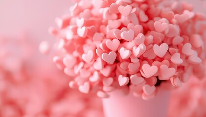 Obraz premium Pink hearts cluster in pot