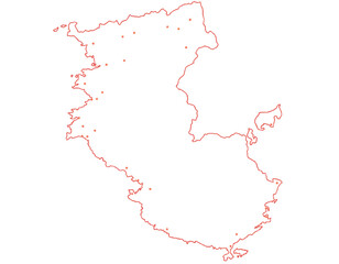 和歌山県　地図　白　斑点　イラスト
