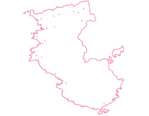 和歌山県　地図　白　斑点　イラスト