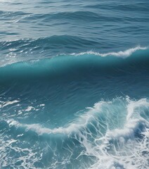 Shimmering pure blue sea water with white wave crests ,  summer,  wave texture