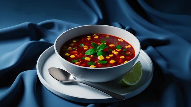 zesty and sour chicken broth featuring sweet corn