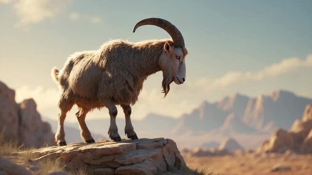 Goat of Day of Atonement: Azazel as Scapegoat in Wilderness with Desert and Mountain Setting