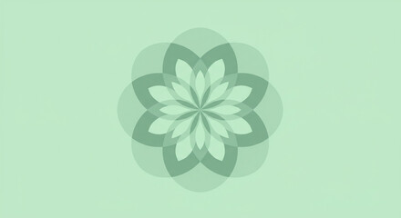 Symmetrical Pastel Green Overlapping Circles Vector Art Centered Matte