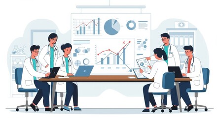 Medical Professionals Analyzing Data Visualizations in a Collaborative Workspace