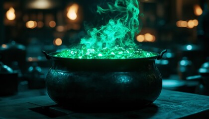 Magical potion bubbling