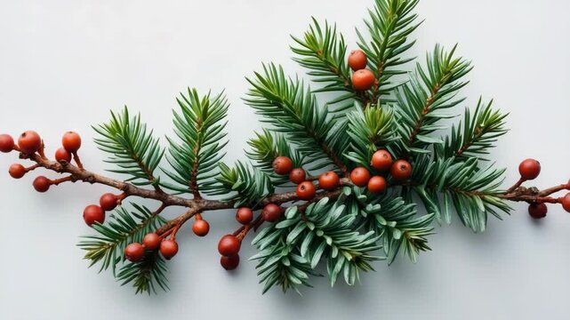 juniper branch positioned on a background