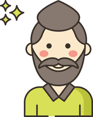 beard illustration on a white background    