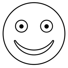 Fototapeta premium Smiling face emoji vector on white with transparency for diverse graphic designs