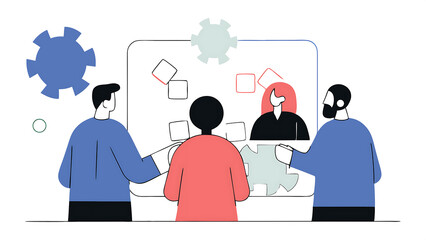 diverse group of multiethnic young and senior adults finding a solution to a team assignment undergoing workforce training program for improving skills of employees and prospective job appl 65524541 3