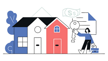 housing deal sell old house and buying new one real estate and property trading or mortgage concept home owner throwing old house key and grab new one 62989138 1