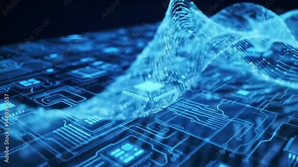Poster abstract visualization of circuit board technology