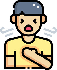 difficulty breathing (3) illustration on a white backgr