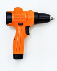 Compact orange cordless drill, ideal for DIY projects