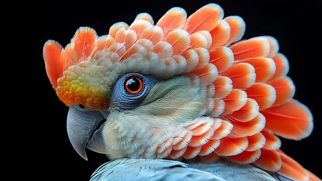 Close-up portrait of colorful parrot head.