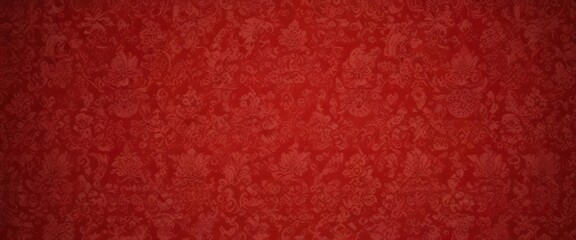Fototapeta premium Elegant red damask, perfect holiday backdrop Intricate floral design , repeating, brocade