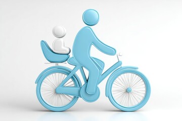 Fototapeta premium Family Cycling Adventure A Parent and Child on a Bicycle Ride Together