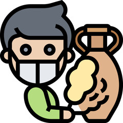 dusting illustration on a white background    