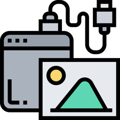 external hard drive illustration on a white backgr