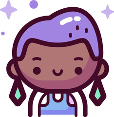 girl illustration on a white background    