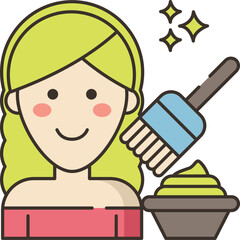 hair color sample illustration on a white background     