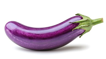 Single Purple Eggplant Isolated