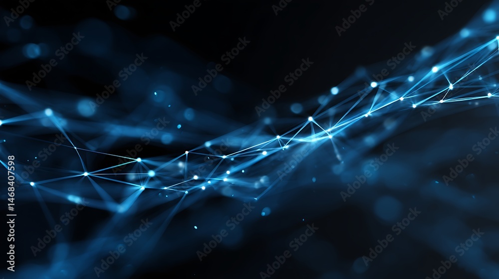Aufkleber Abstract news concept with blue lines connecting with data