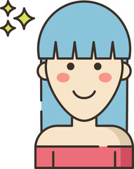 hair wig illustration on a white background     