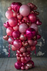 Pink and Magenta Balloon Arrangement