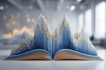 Open Book with Graphical Data Visualization Knowledge and Analytics Merging