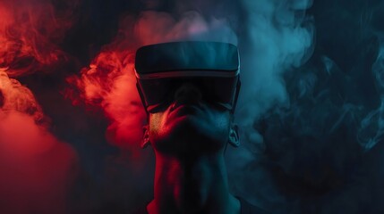 VR Experience in Smoky Neon Light
