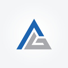 Letter AG Triangle initial logo icon design illustration