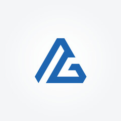 Letter AG Triangle initial logo icon design illustration