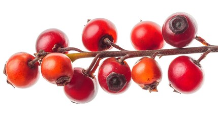 Close-up of Red Berries on Stem