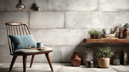 Fototapeta premium Stylish concrete-effect ceramic tiles on white background, perfect for minimalist urban lofts. High-res, photorealistic textures ideal for modern interiors, architecture projects, and chic decor desig