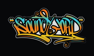 SOUND WORD graffiti tag style design