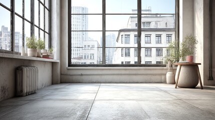 Fototapeta premium Stylish concrete-effect ceramic tiles on white background, perfect for minimalist urban lofts. High-res, photorealistic textures ideal for modern interiors, architecture projects, and chic decor desig