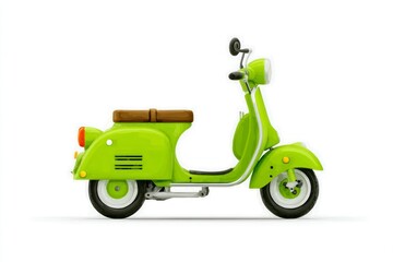 Vintage Lime Green Scooter Retro Motorbike Illustration Classic Design TwoWheeled Vehicle