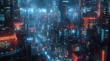 Cyberpunk Cityscape at Night