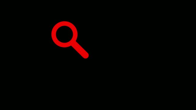 Magnifying glass search icon animation. Analyzing completed task icon. Successful task verification symbol.