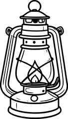 A doodle style icon of an oil lantern
