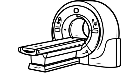 A hand drawn style icon of mri scan
