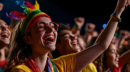 Obraz premium Excited Young People Laughing at a Concert