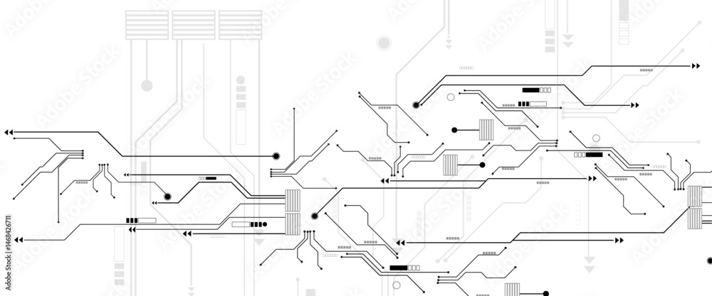 Leinwandbilder abstract digital technology futuristic internet network speed connection white and blue background. 