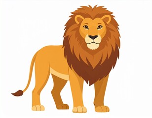 Fototapeta premium Majestic Male Lion Cartoon Vector Illustration