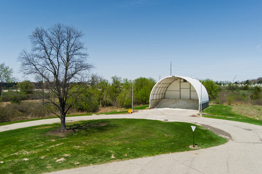 Isolated Rural Salt Storage Facility with Copy-Space