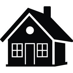 Home icon shows a simple black house shape with a chimney and windows