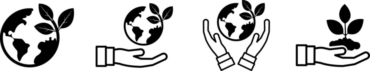 Set of ecology icon. Ecofriendly and nature icon. Vector illustration