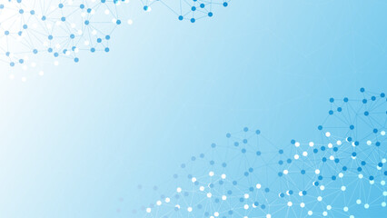 Abstract technology network blue background. Futuristic network structure with digital connections on a light blue abstract background, perfect for tech or science visuals.