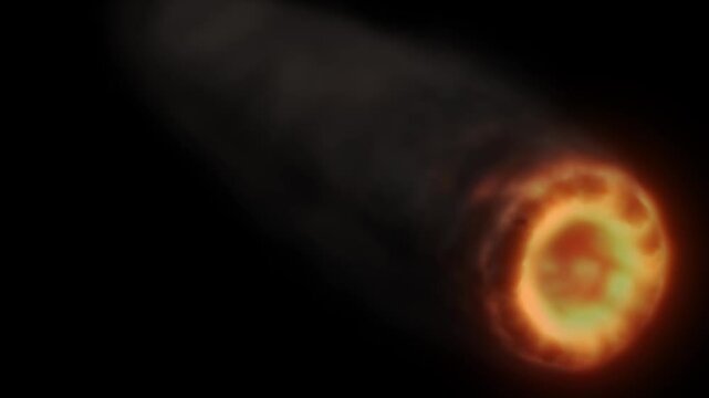 Focused shoot of Huge Rotating Propeler of an airplane jet engine failure on fire with thick dark smoke in close up view, concept of aerial disaster with copy space.