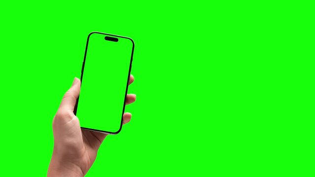 Phone mockup with finger tap on green display